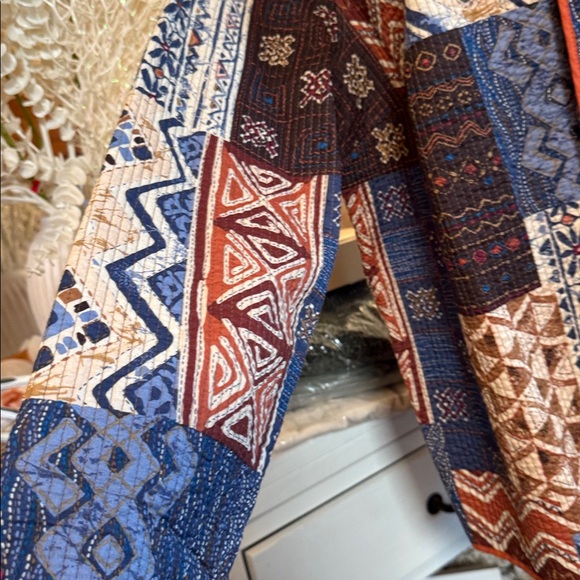 ALfred Dunner Quilted Patchwork Open Front Jacket Size 18 W - Picture 2 of 6